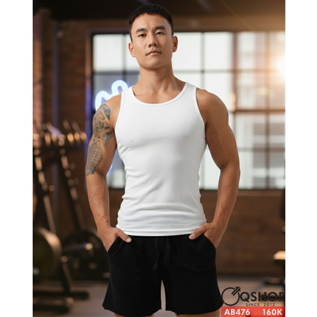 QSHOP AB476 เสื้อกล้ามยิมสุดเท่ยืด