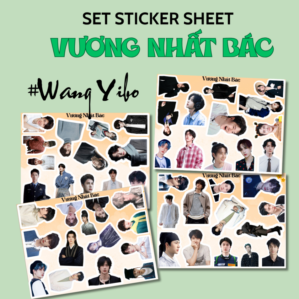 สติ๊กเกอร์ Wang Yibo Wang Yibo 50 ชิ้นไม่เหมือนกัน สติ๊กเกอร์ตัดสําเร็จ ลอกติด