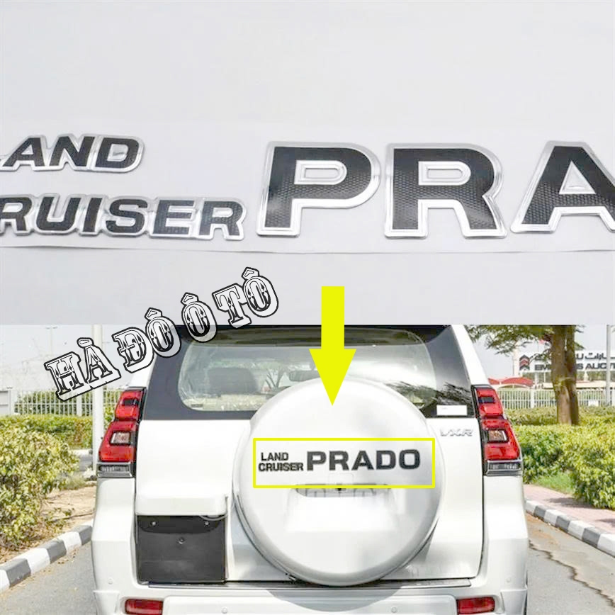 Land Cruiser Prado ตัวอักษรนูนสําหรับสติกเกอร์ด้านหลัง Toyota Prado - Land Cruiser Prado สติ๊กเกอร์ต
