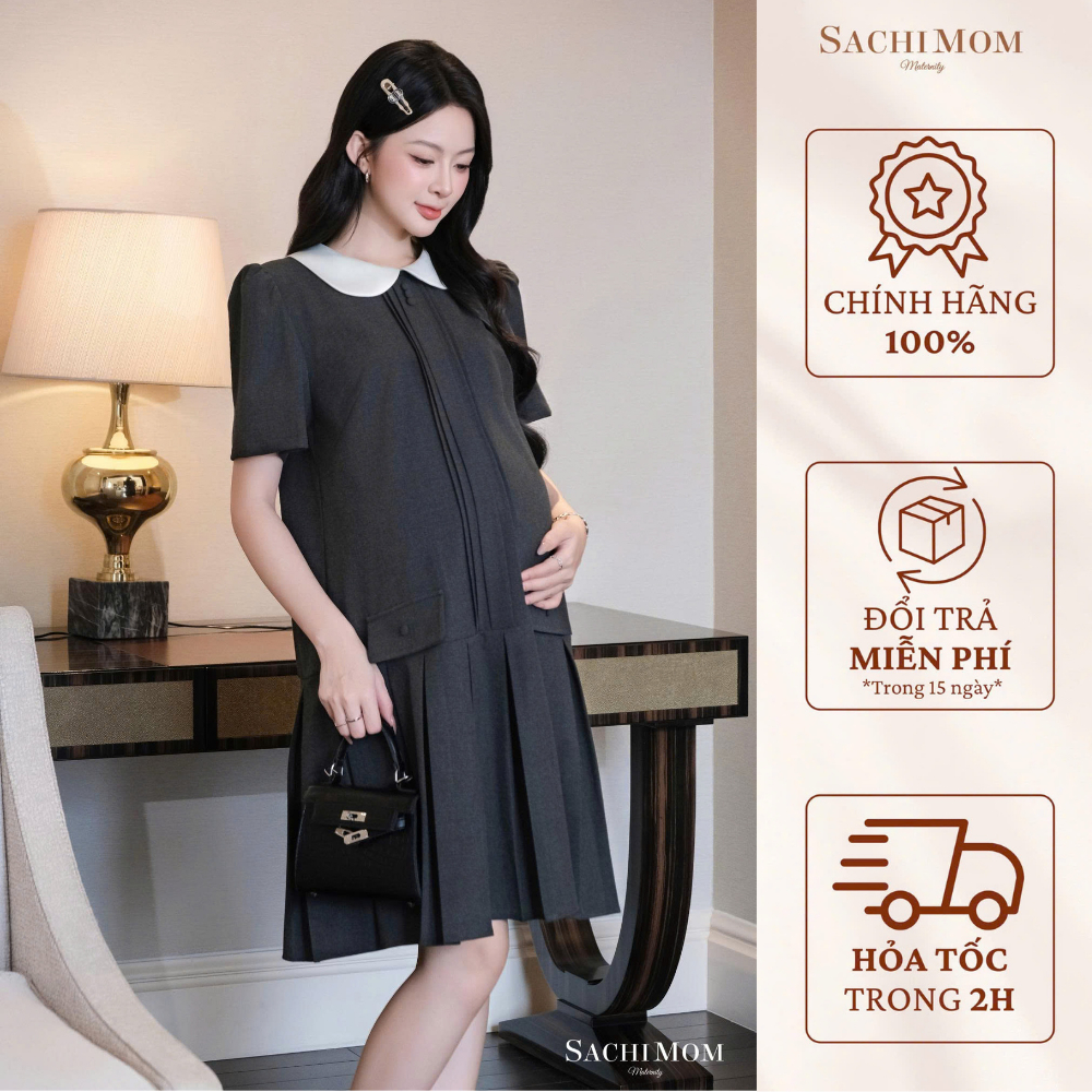 SACHIMOM Gown DRESS - CARLYN DRESS จีบสํานักงาน