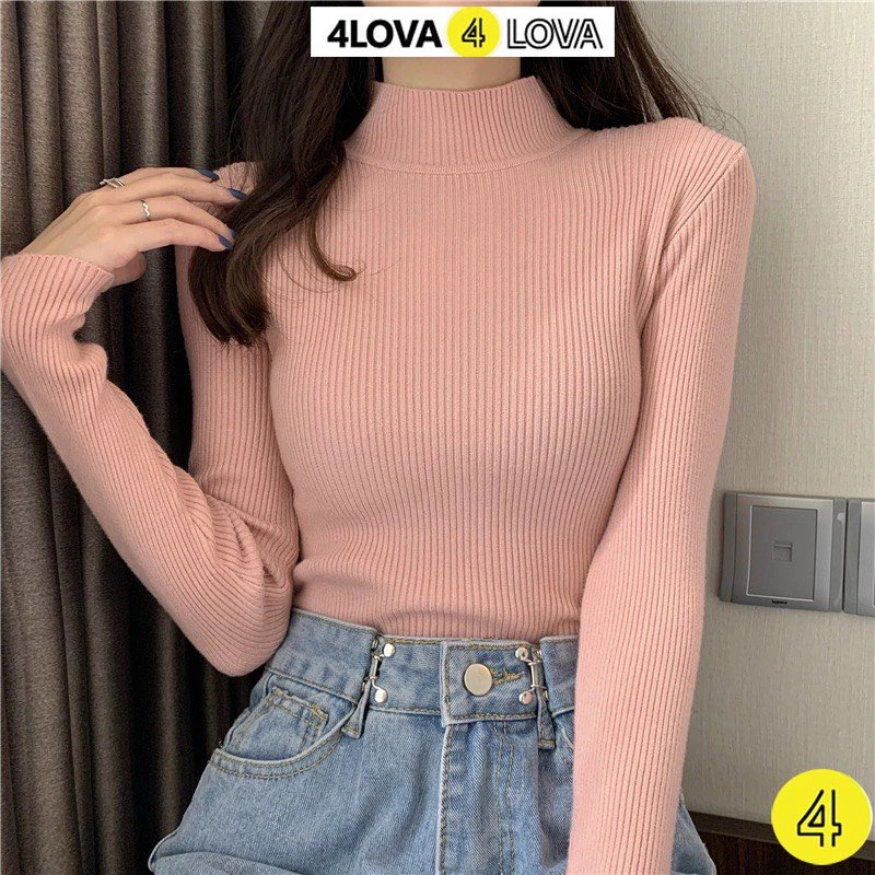 [Vo Ha Linh x 4LOVA4EVA] COMBO 2 4LOVA เสื้อยืดคอเต่าความร้อนแขนยาว 3 นิ้ว คุณภาพสวยงาม