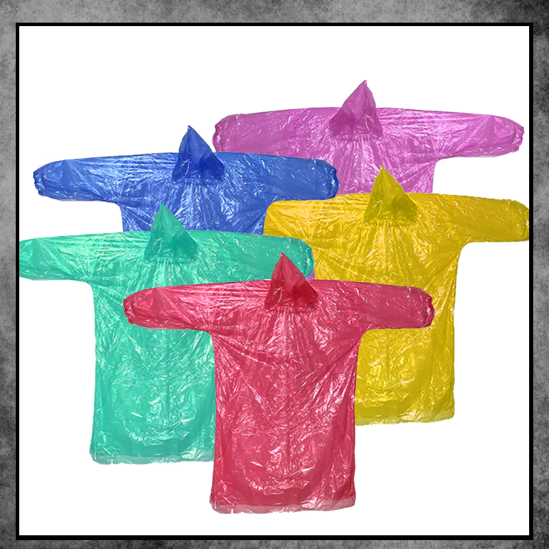 ชุดเสื้อกันฝนผ้าไนล่อน ลายจุดและสีทึบ ใช้ซ้ำได้ 50 ชุด thumbnail 3