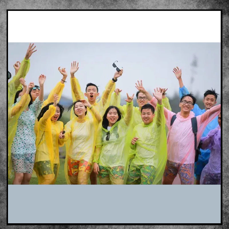 ชุดเสื้อกันฝนผ้าไนล่อน ลายจุดและสีทึบ ใช้ซ้ำได้ 50 ชุด thumbnail 4