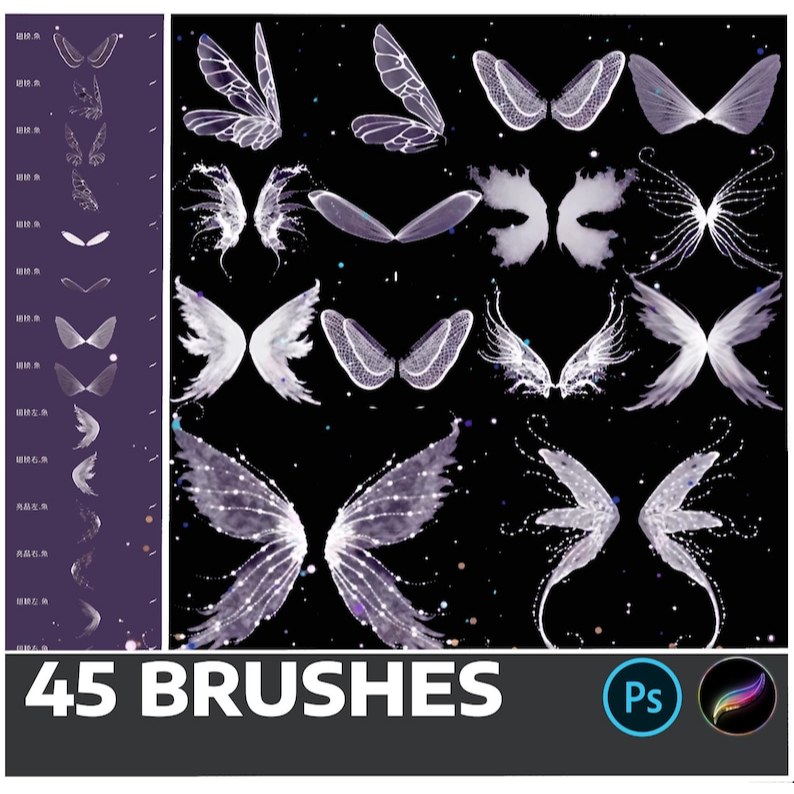 Photoshop and Procreate Brush Set: 45 Brush