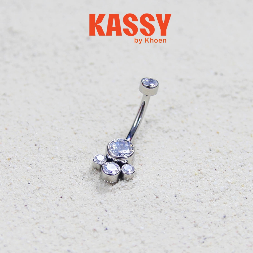 (1 ชิ้น) Cats Paw Navel Piercing - Titanium G23 - Kassy
