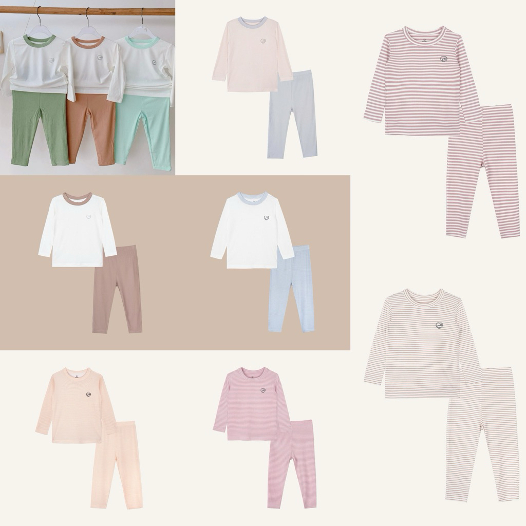 BUBABY Bubaby ชุดแขนยาวสําหรับเด็กชายและเด็กหญิง