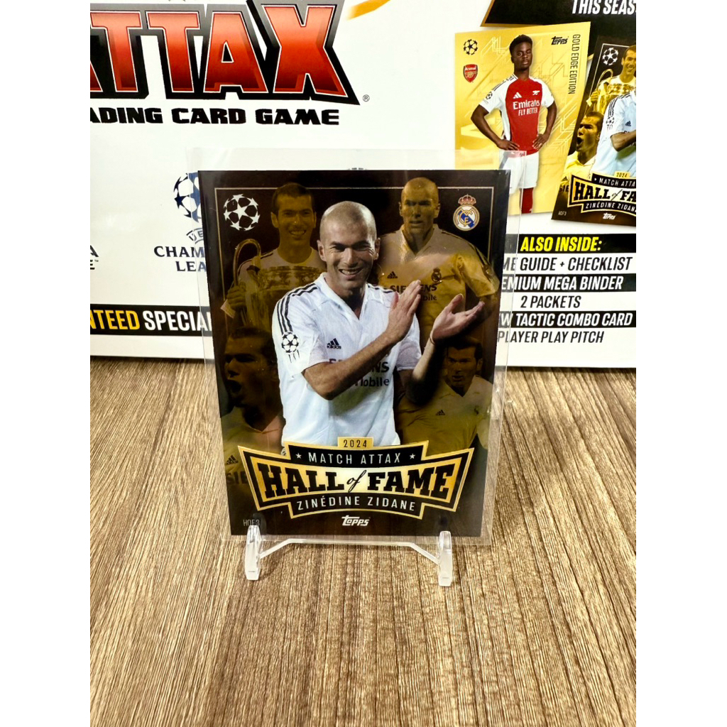 การ์ดนักฟุตบอล Match Attax Hall Of Fame Zinedine Zidane 2024/25 24/25 การ์ดหายากมาก VIP