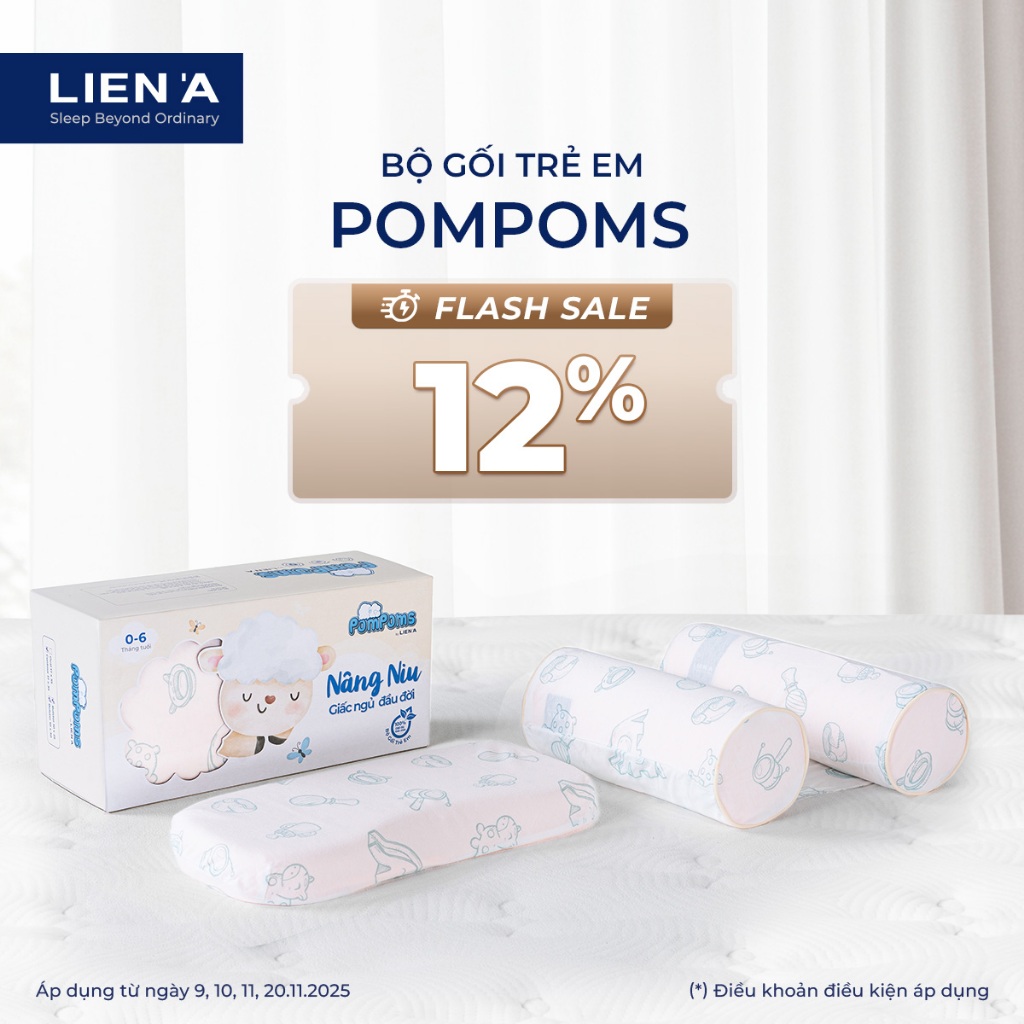 FIRE - หมอนยางพารา Lien A Pompoms ได้รับการรับรอง ECO & OEKO-TEX ปลอดภัยและ Benign สําหรับเด็กทารก