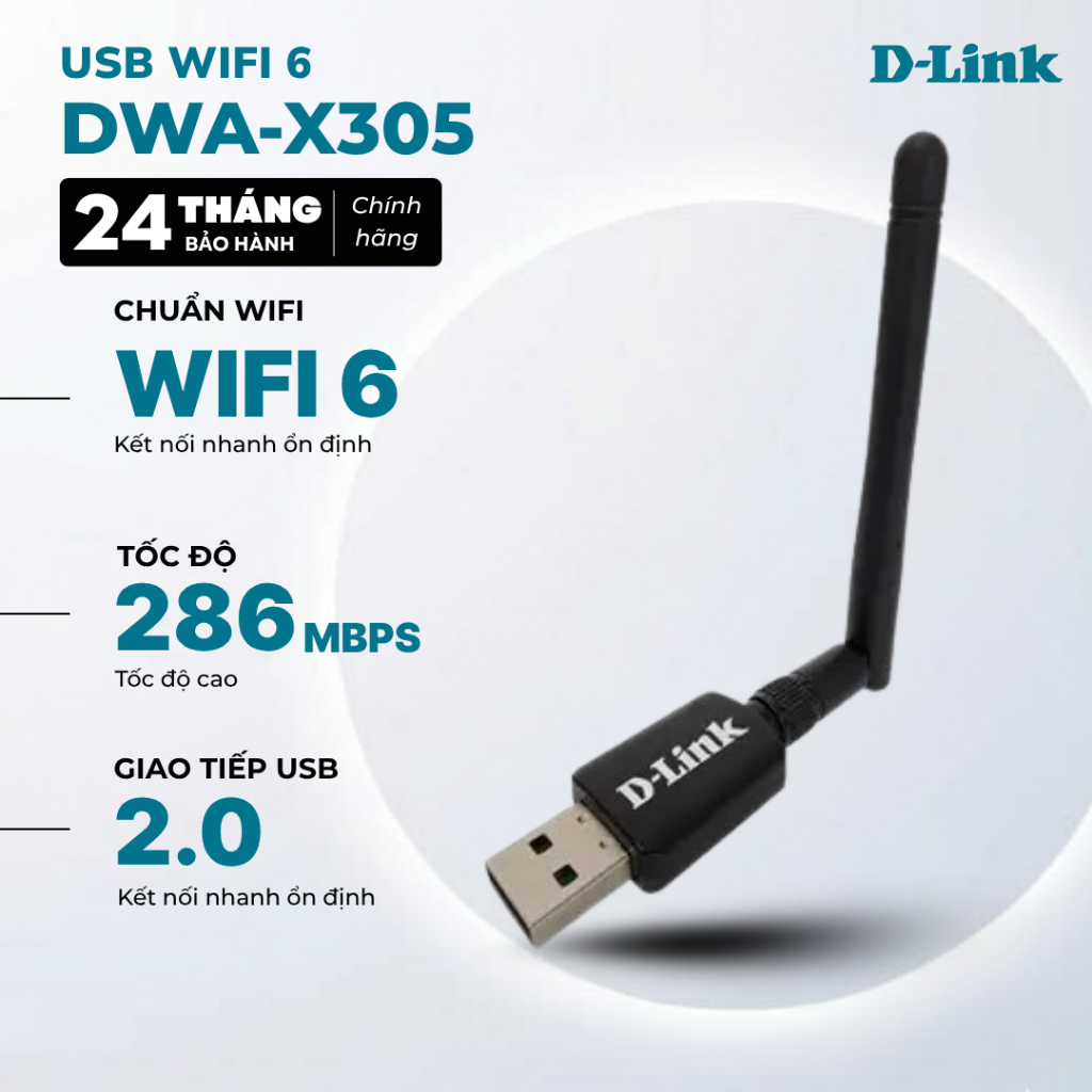 USB WiFi 6 D-Link DWA-X305 | มาตรฐาน WiFi 6 ความเร็ว 286Mbps, USB 2.0 เข้ากันได้กับ Win 10/11