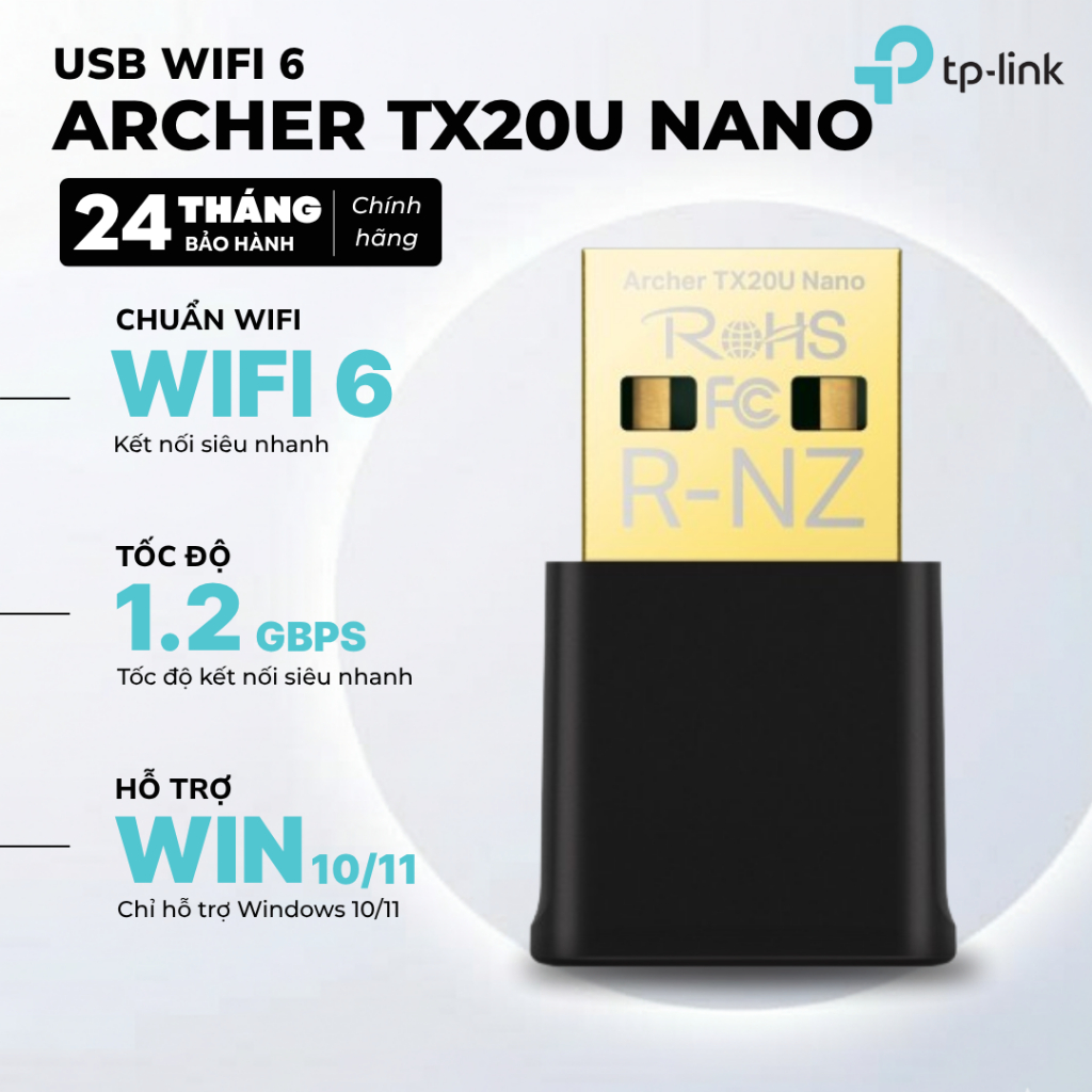 USB Wi-Fi 6 Nano TP-Link Archer TX20U | WIFI 6 ความเร็ว 1.2Gbps รองรับ Win10/11
