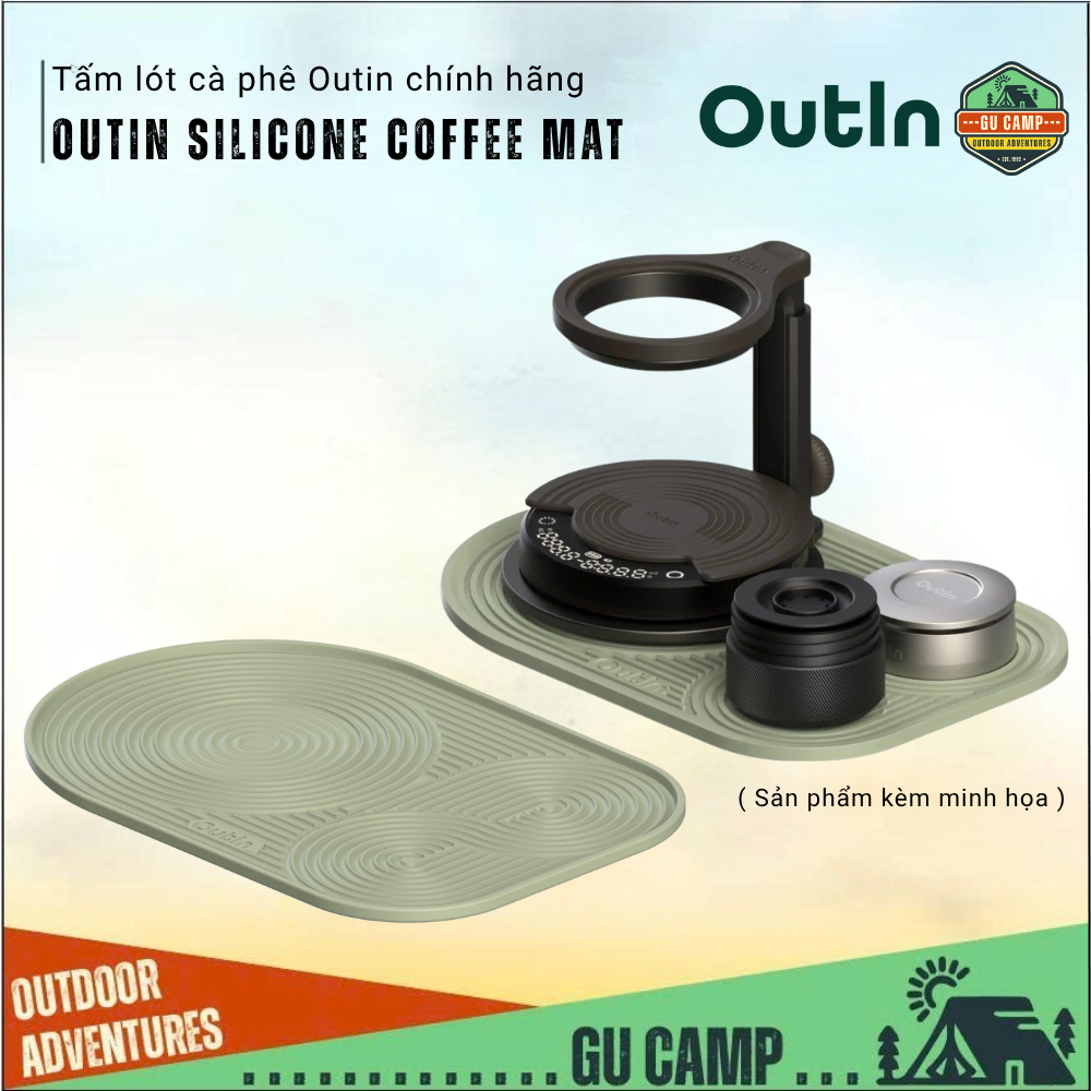 (GENUINE - FAST) แผ่นรองกาแฟซิลิโคน OutIn พร้อมผิวกันลื่น สินค้า Outin ของแท้