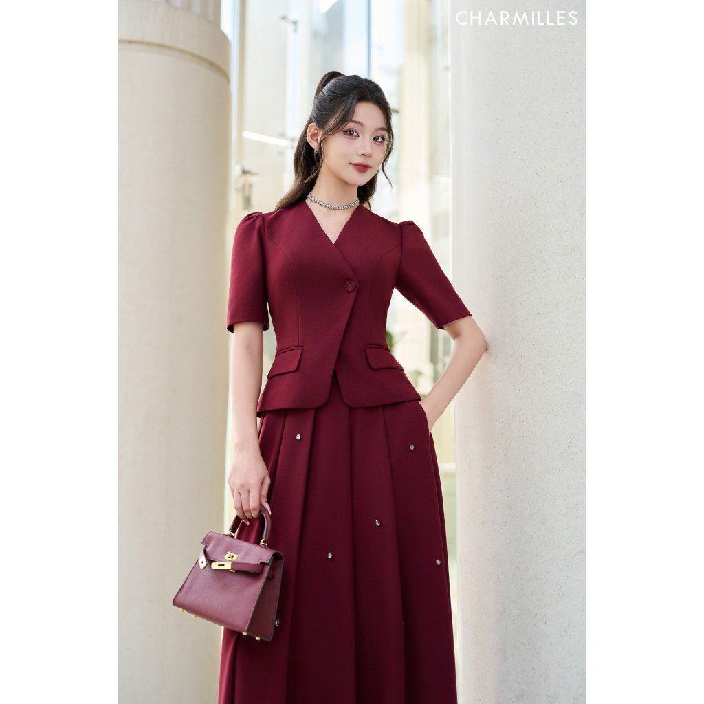 CHARMILLES Shirt เสื้อคอวีมีกระเป๋าพนัง - 25MA064BT