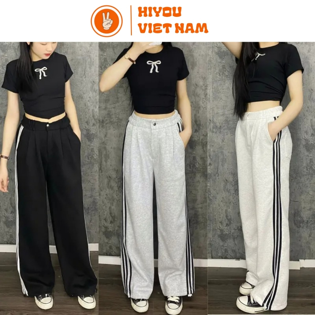 Unisex 3-Stripes Sports Fleece Pants Loose Form Sportwear ผ้าฝ้ายหนานุ่ม Flannel Fabric