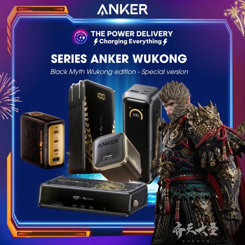 Anker Wukong Fast Charger รหัส A2697 140W, A83B3 hub 14in1, A2692 45W พร้อมสาย Type C, Anker A1637 1