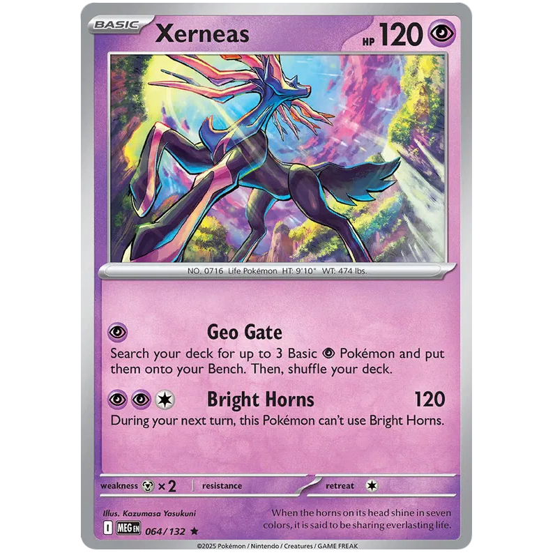 Pokemon TCG - Xerneas - Holo Rare - 064/132 - MEG