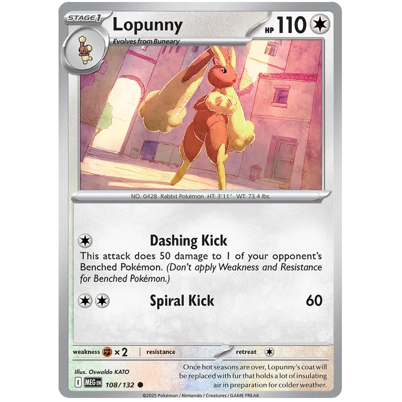 Pokemon TCG - Lopunny - ทั่วไป - 108/132 - MEG