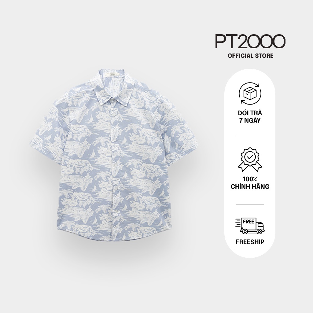 เสื้อเชิ้ตแขนสั้นผู้ชาย ลาย Regular PT2000 ผ้าคอตตอนเท่ๆ อ่อนเยาว์ (SMM-N920)