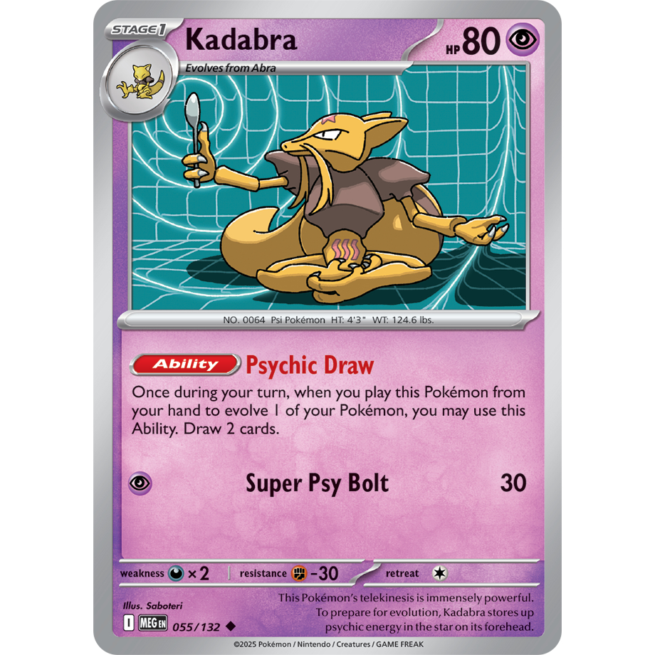[KW2 Pokemon] [EN] การ์ด 055/132 - Kadabra - MEGEN