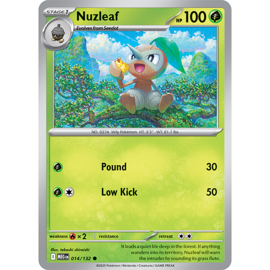 [KW2 Pokemon] [EN] การ์ด 014/132 - Nuzleaf - MEGEN