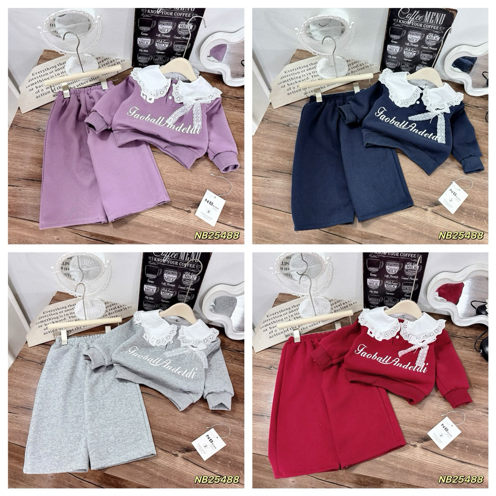 N488,N581,ชุดขนแกะลูกไม้เจ้าบอล คอปก2ผิวสําหรับเด็กผู้หญิง