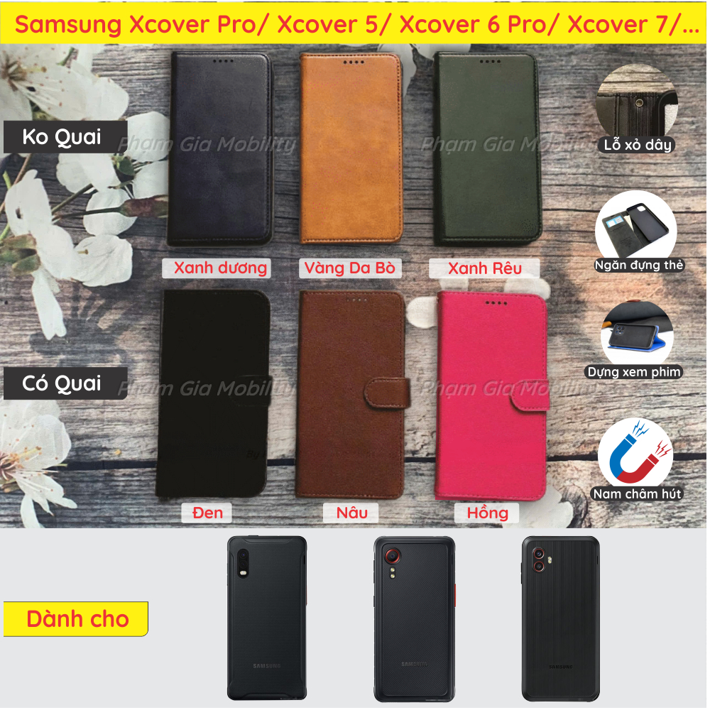 เคสหนัง Samsung XCover X Cover 7/ Xcover 6 Pro/ Xcover 5/ Xcover Pro พร้อมช่องใส่บัตร ฟิล์มกันรอย หน