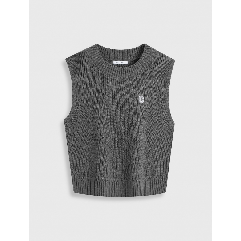 CANIFA เสื้อสเวตเตอร์ผู้หญิงทอแขนกุด 6TE25W005