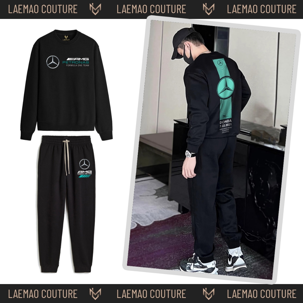 LAEMAO สเวตเตอร์ SET ผ้าคอตตอนบุขนลาย AMG FOMULA