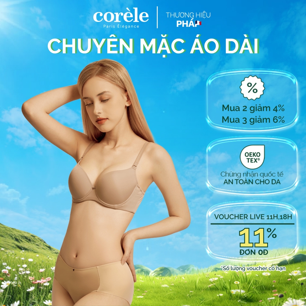 [New Color Cream White] เสื้อชั้นในผู้หญิง intensive ao dai ยกกระชับหน้าอก มีโครง underwire มาตรฐานค