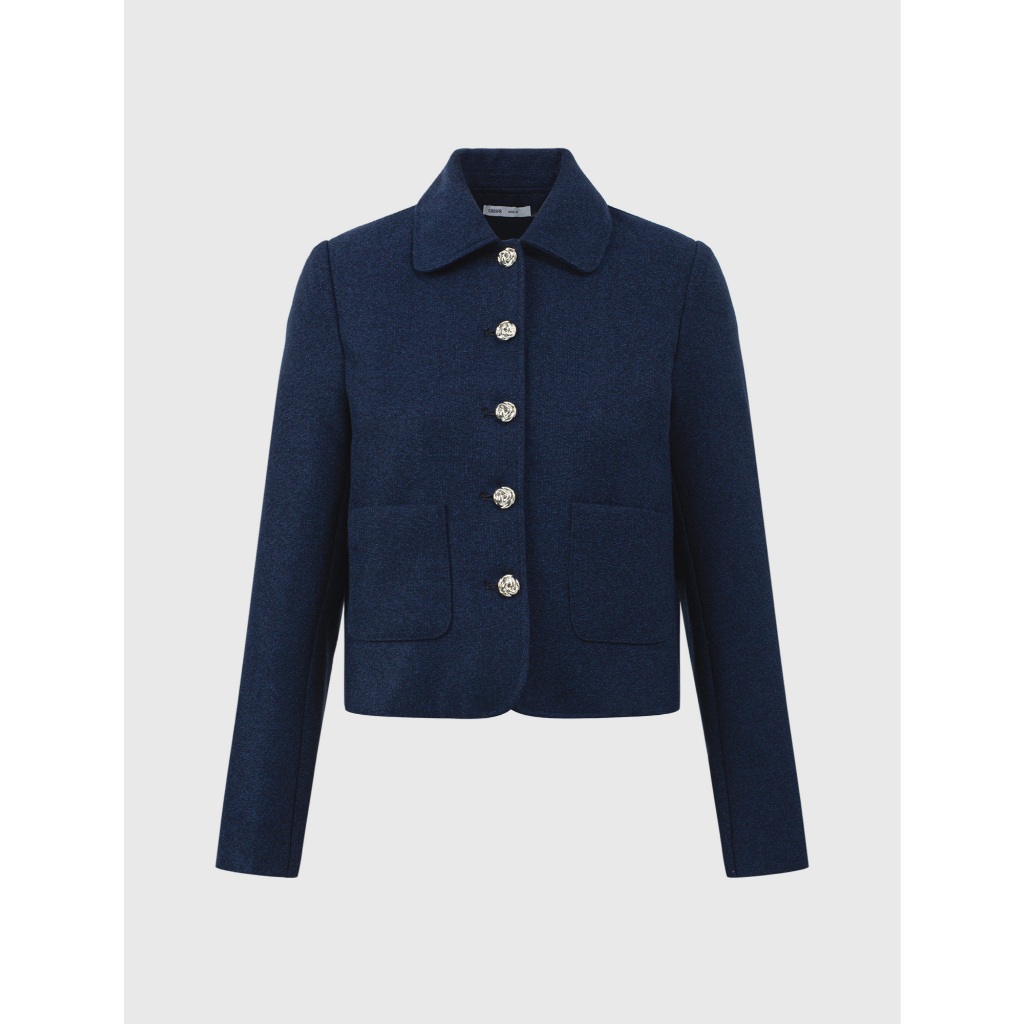 คานิฟา เสื้อคลุมราตรีสตรีแขนยาวและคอปกกระดุม 6OT25ว016