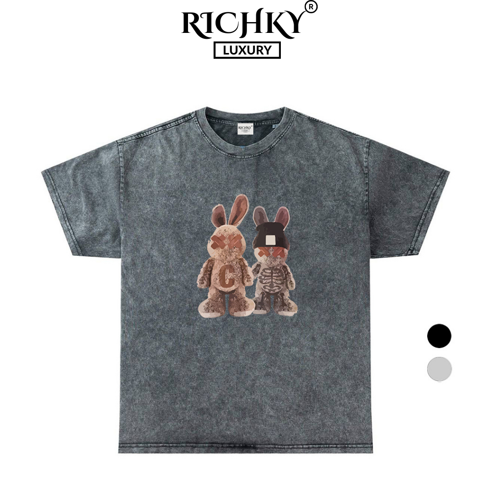 Wash Richky Premium Tee Brown Bunny Couple