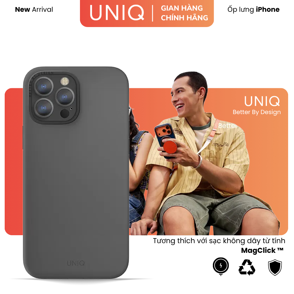UNIQ Hybrid Compatible Lino Hue Case สําหรับ iPhone 13 Pro Max - ซิลิโคนระดับพรีเมียม