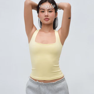 [สีใหม่] Augety Studio HARPER Tanktop Square Collar Slim Waist คุณภาพสูงผ้ายืดหยุ่น Tanktop