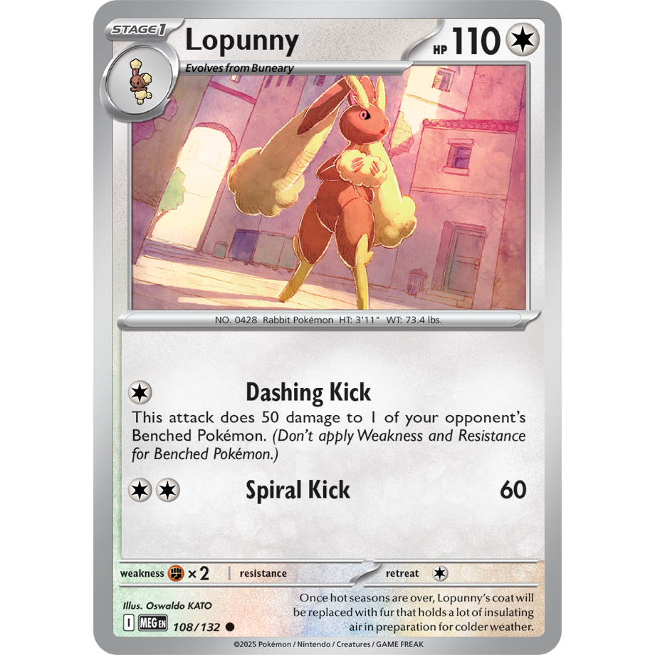 [KW2 Pokemon] [EN] การ์ด 108/132 - Lopunny - MEGEN