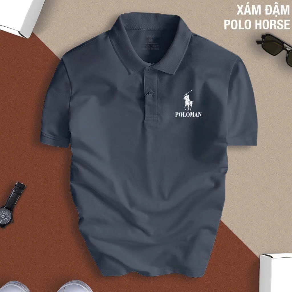 POLOHORSE เสื้อโปโลผู้ชายคอปก มาตรฐานจากจระเข้ CVC คุณภาพสูง แบบมาตรฐาน เท่