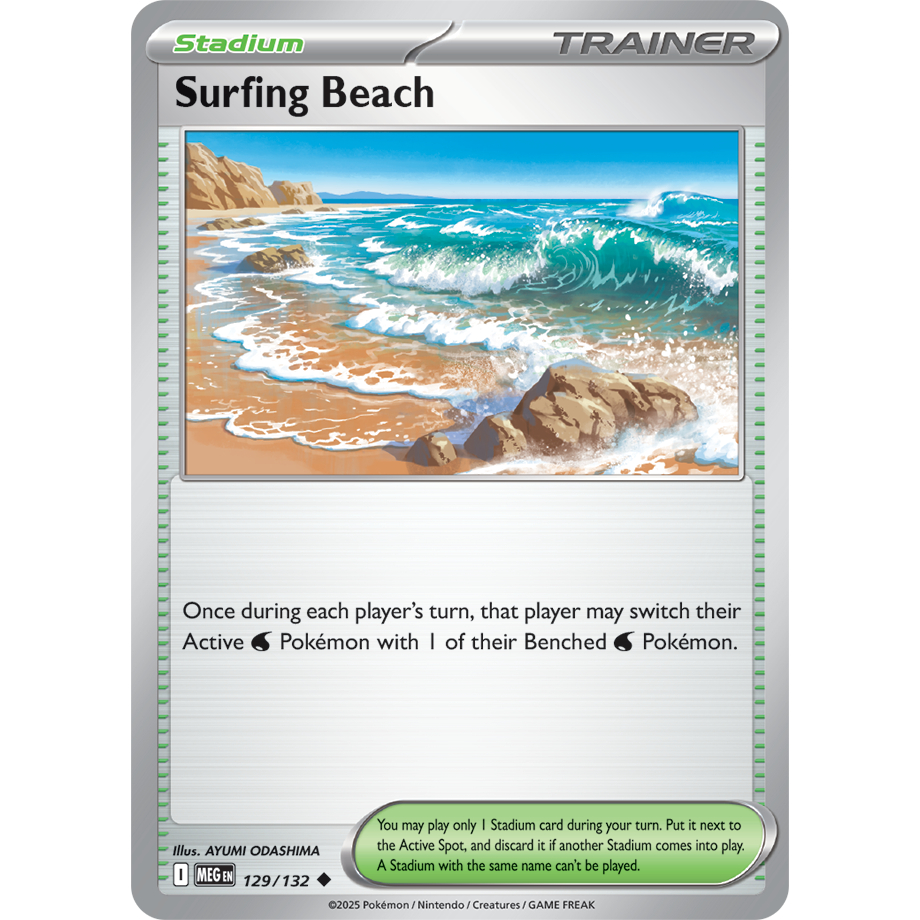 [KW2 Pokemon] [EN] การ์ด 129/132 - Surfing Beach - MEGEN