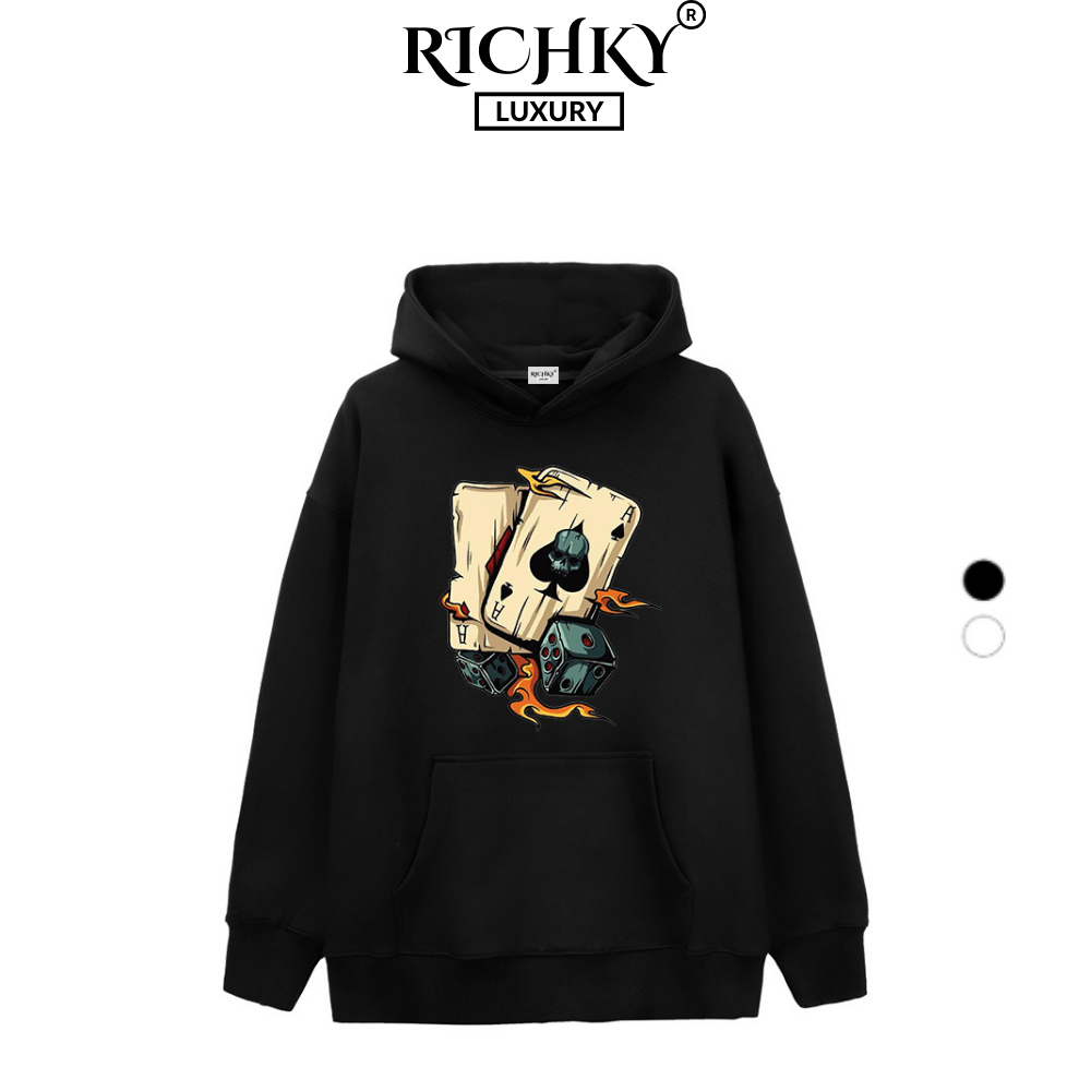 Richky Luxury Premium Hoodie Two Dice Card Pattern