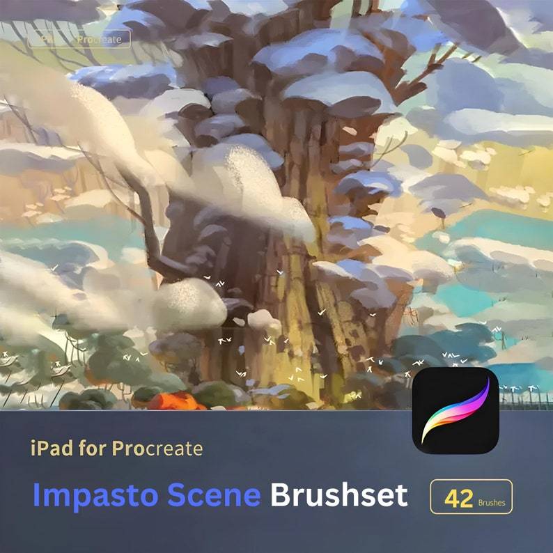 42 Brushes Impasto Effect เนื้อนูนสําหรับ Procreate
