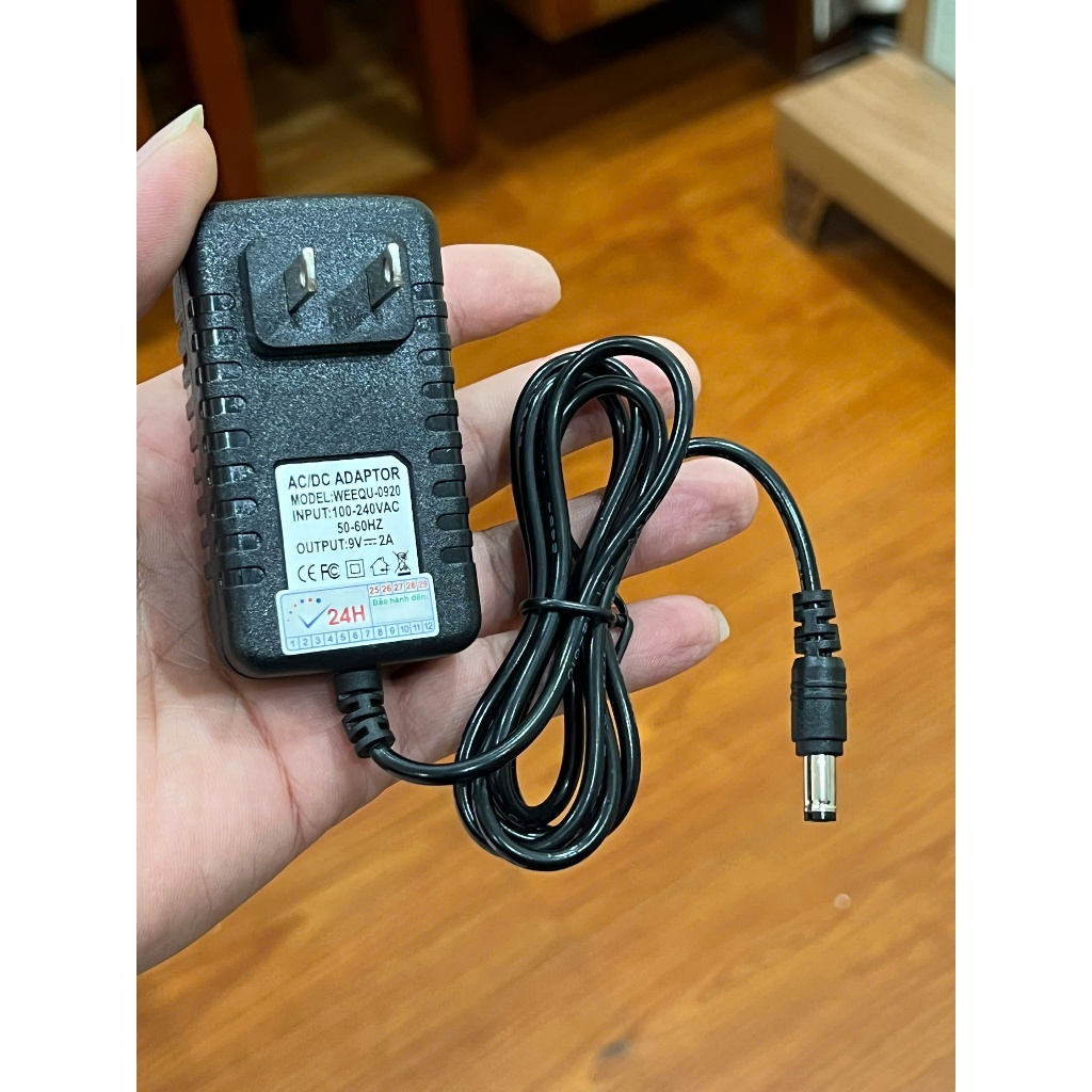 อะแดปเตอร์แปลงไฟ DC 9V สําหรับเอฟเฟกต์กีตาร์ Zoom G3 G3X – เชิงลบกลาง – 12 เดือน