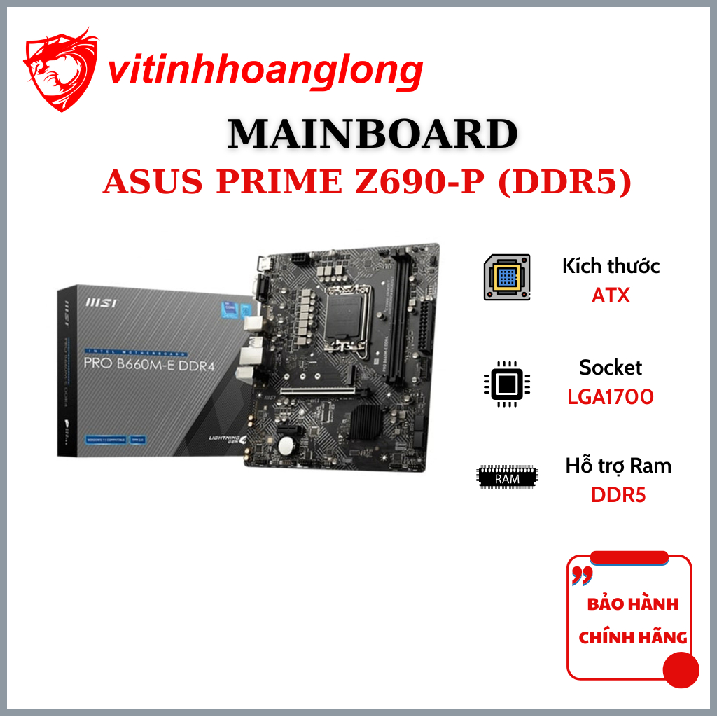 เมนบอร์ด ASUS PRIME Z690-P (DDR5) - 36 เดือน