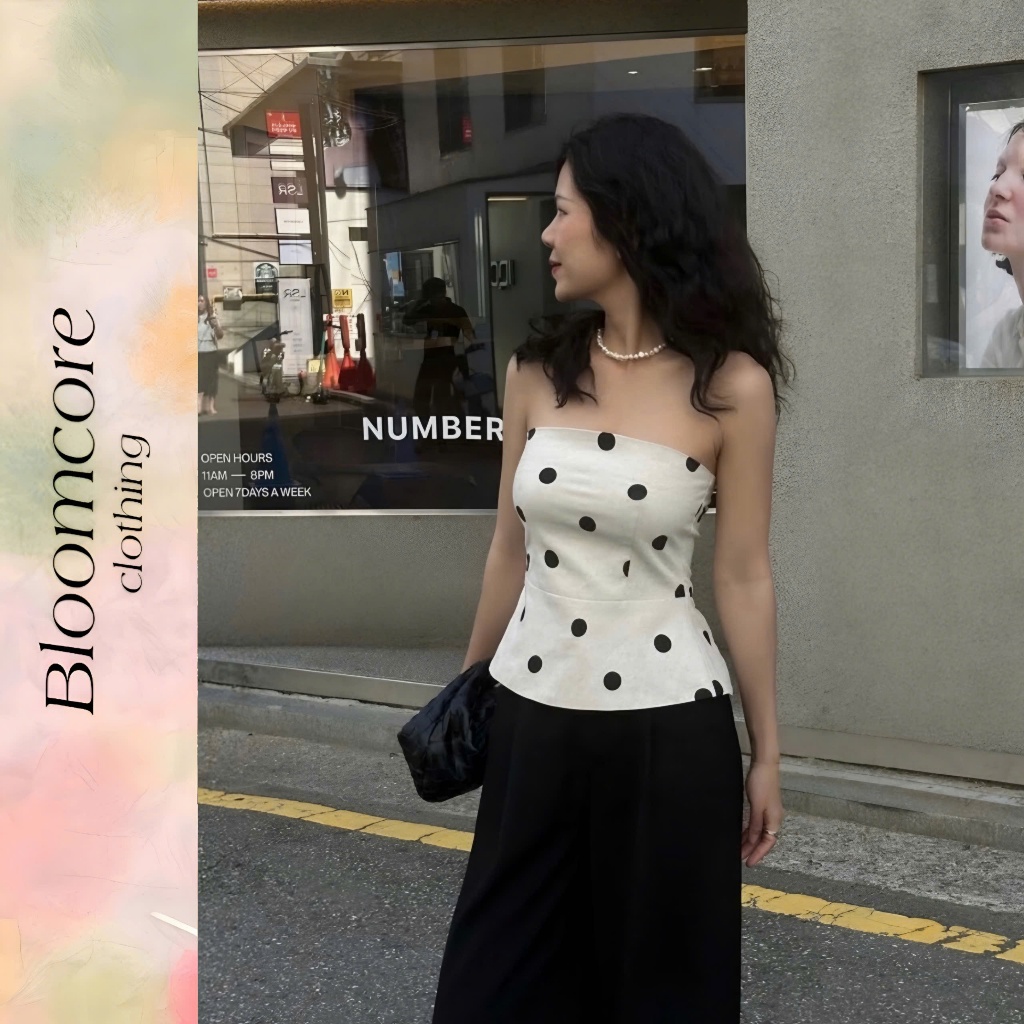 เสื้อกล้ามลายจุดขนาดใหญ่ผ้าลินิน 2 ชั้นหรูหราสําหรับผู้หญิง