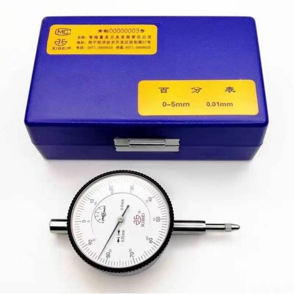 XIBEI 0-10mm หน้าปัดความละเอียด 0.01 มม. กรอบทับทิม