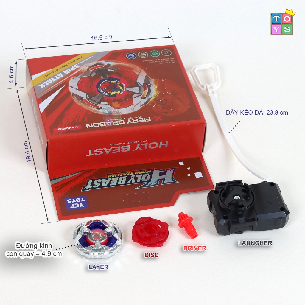 B-BLADE X Series Beast POWER Spinning Toy Box - Holy Beast Infinity Spinning Top