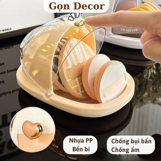 Hộp Đựng Mút Trang Điểm, Mút Makeup Có Nắp Chống Bụi Gọn Gàng Trong Suốt Tiện Lợi Nhựa ABS Dày Dặn