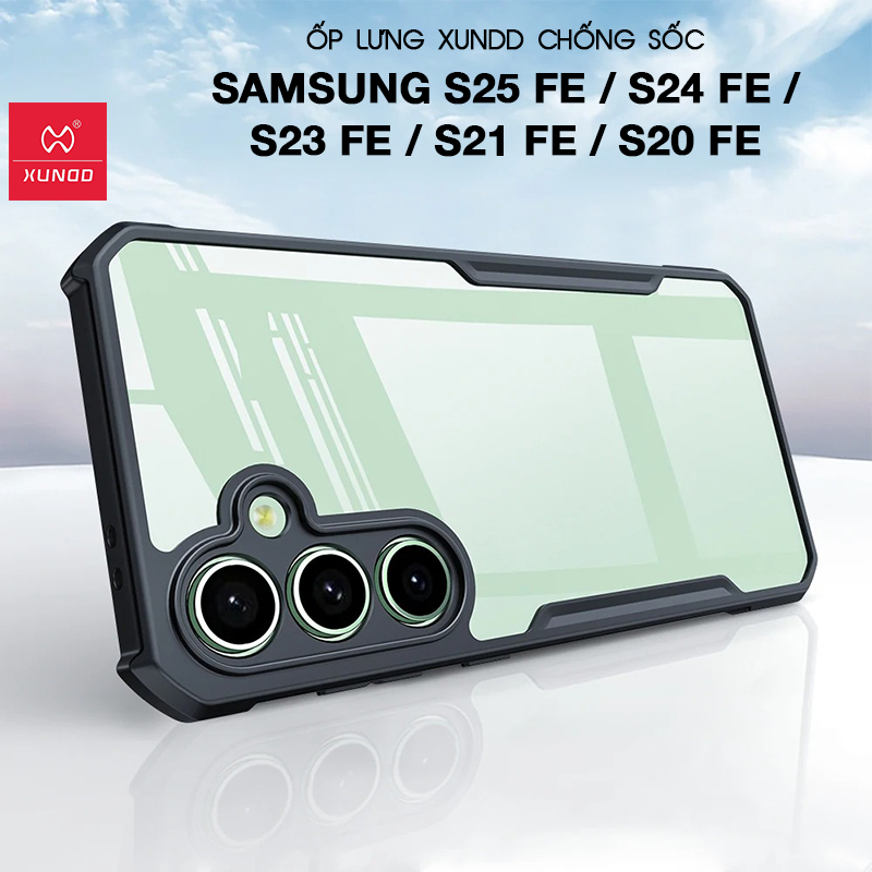 XUNDD เคส Samsung S25 FE / S24 FE / S23 FE / S21 FE / S20 FE - ด้านหลังใส ขอบ TPU