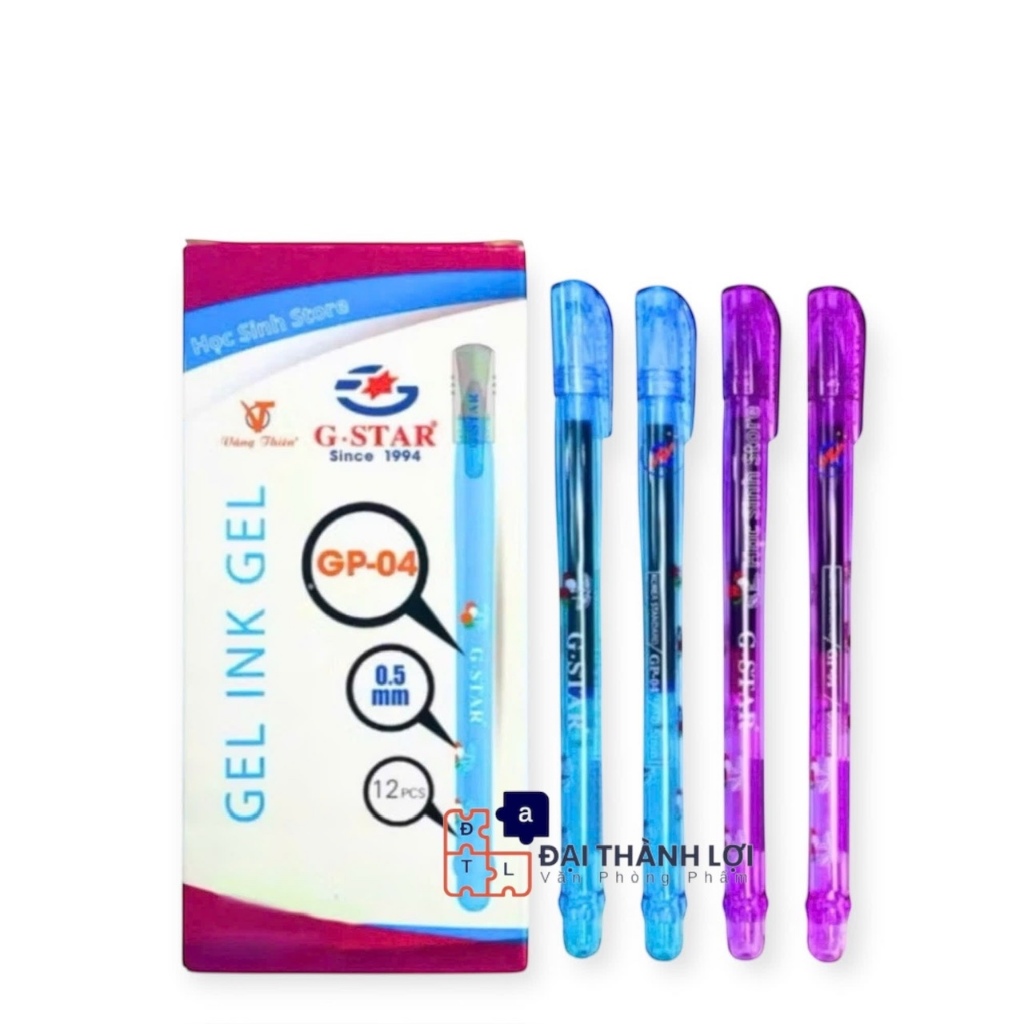 [GP04] BOX of 12 Ballpoint Pens / Liquid Gel Writing / Yes Thien G-Star GP 04 Liquid Gel Pen 0.5mm B