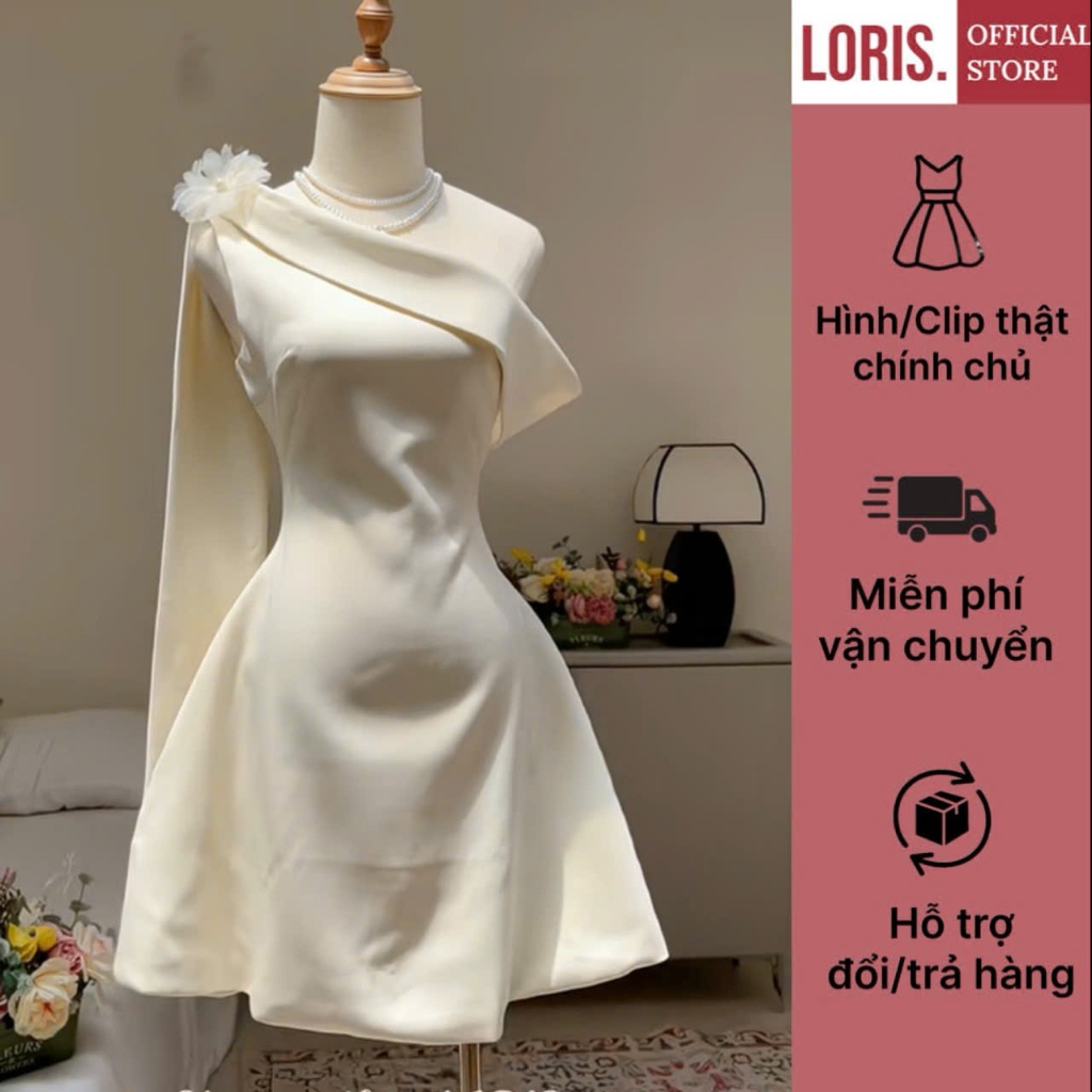 LORIS - Suzy Dress เดรสสั้นเปิดไหล่ลายดอกไม้