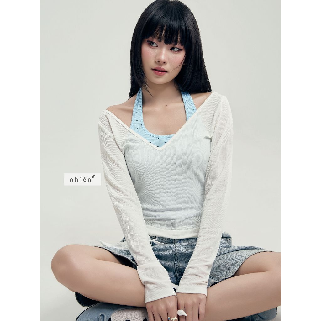 Slavius Set - ชุดสายเดี่ยวบอลพร้อมเสื้อยืดแขนยาว nhien.official SET40