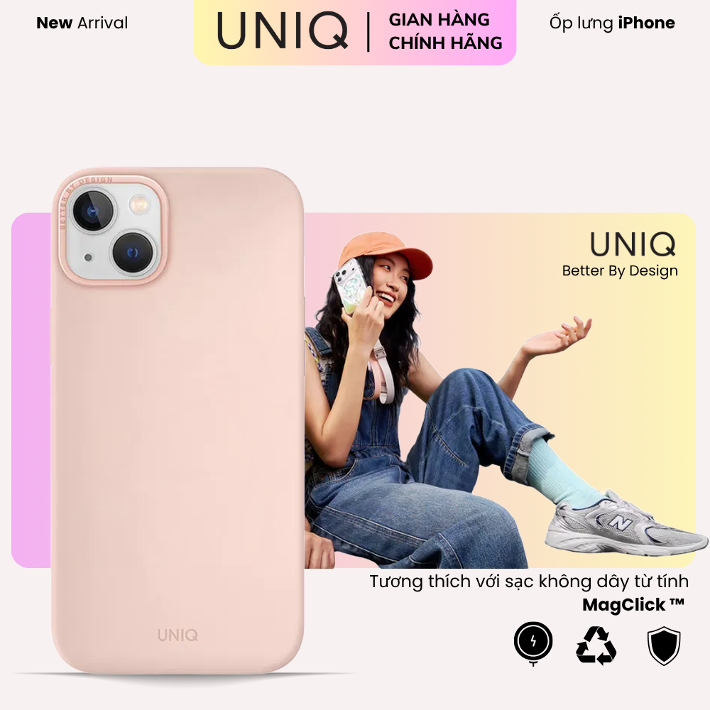 UNIQ Hybrid Lino Hue iPhone 14 Plus Case - เคสซิลิโคนระดับพรีเมียม กันกระแทก ป้องกันกล้อง
