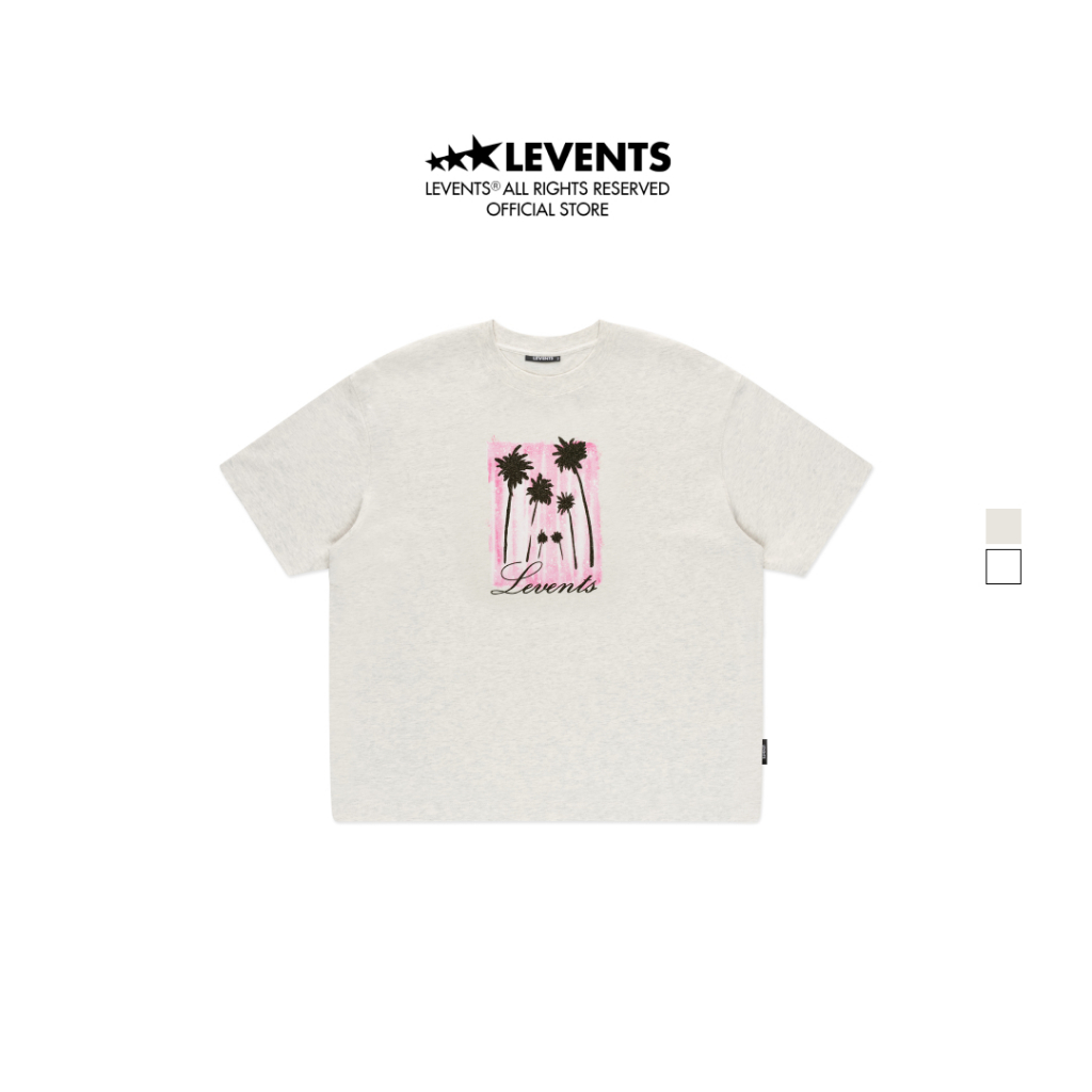 Levents Palm Tree Semi-Old Tee 100% Cotton เสื้อยืด Unisex