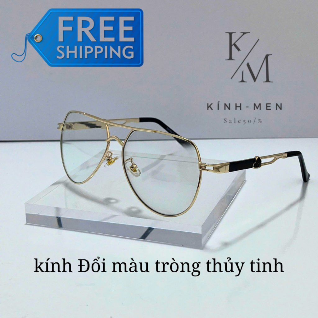 (แว่นตาเปลี่ยนสีกระจก)-DM6- แว่นตาเปลี่ยนสีเลนส์กระจก-เปลี่ยนสีเมื่อแสงแดด-แว่นตาป้องกันรังสียูวีทั้